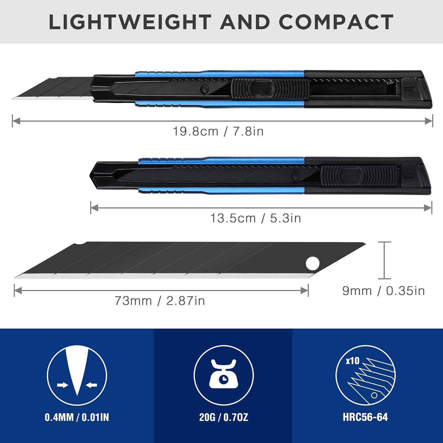 WORKPRO Premium Utility Knife Retractable Snap-off Blade, Heavy Duty ...