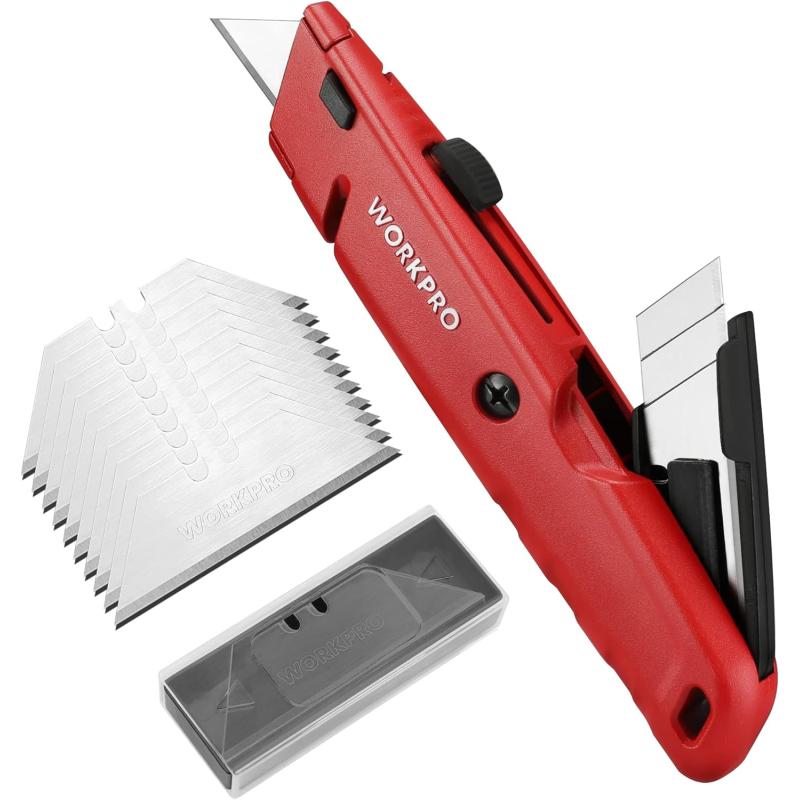 WORKPRO Retractable Box Cutters, Premium Utility Knives with Blade ...